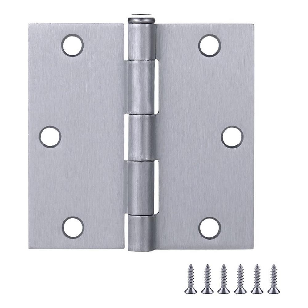 Bowery Hill 3.5" Stainless Steel Door Hinge-Satin Chrome Square Corner 9-Pack