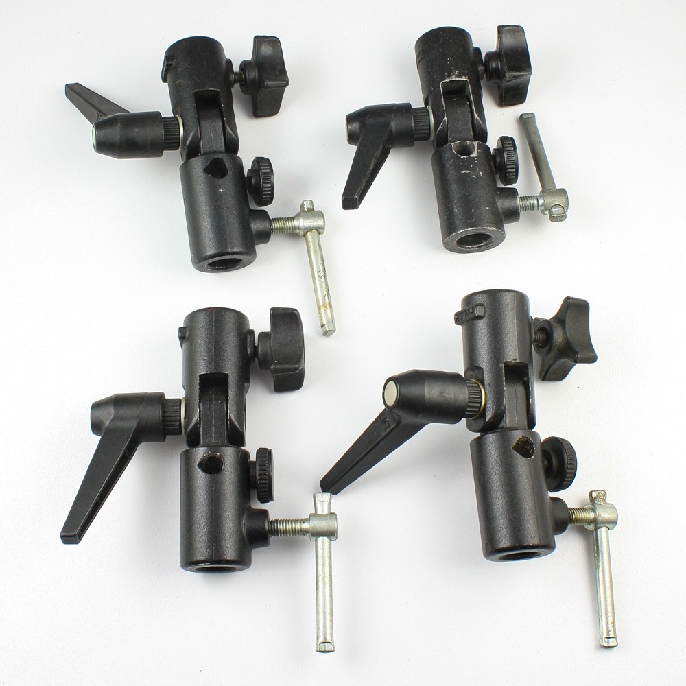 Lot of 4 - Manfrotto - 026 Lite-Tite Swivel Aluminum Umbrella Adapter - No Stud