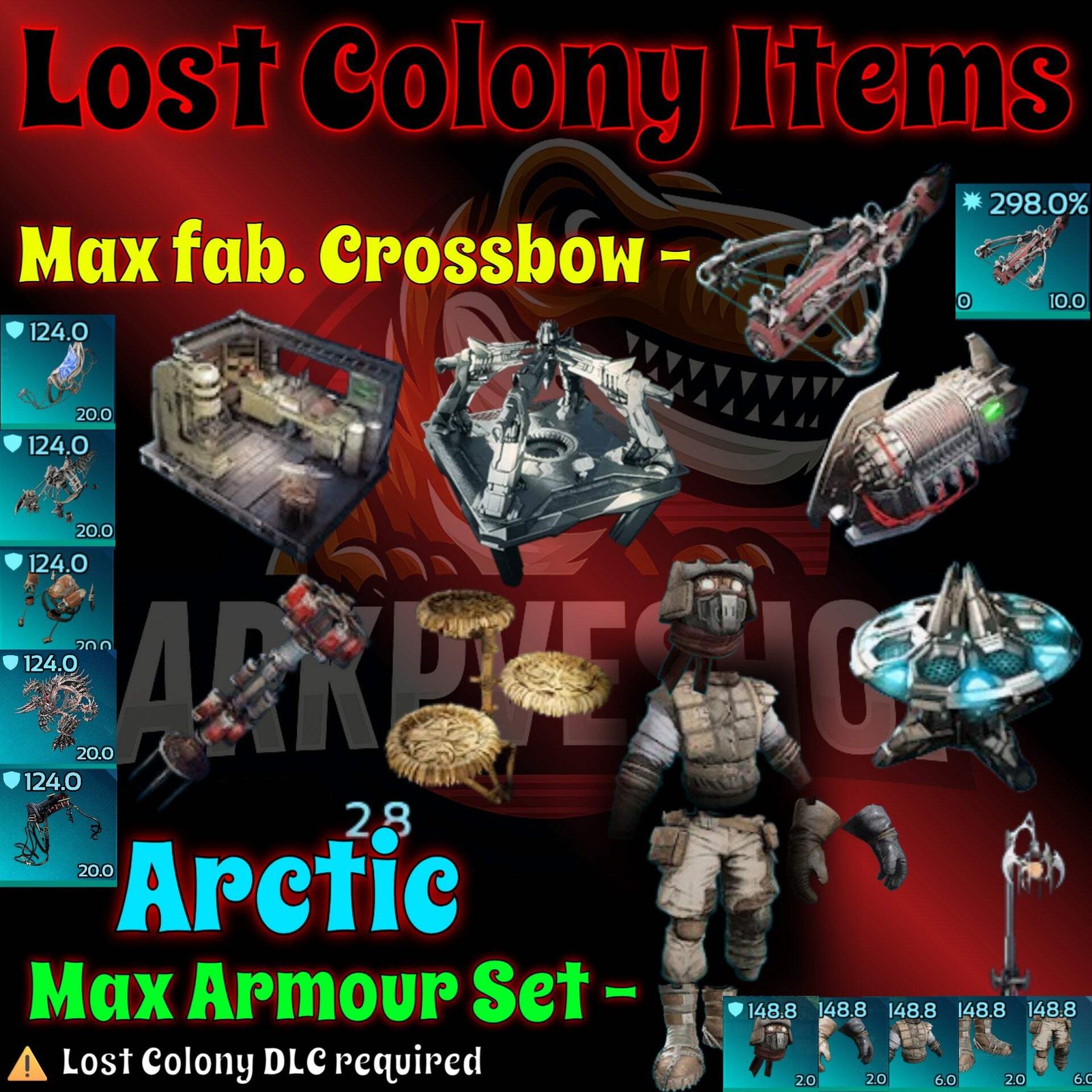 Lost Colony Items Structures Saddles ASA PVE 🦖ARK Survival Ascended