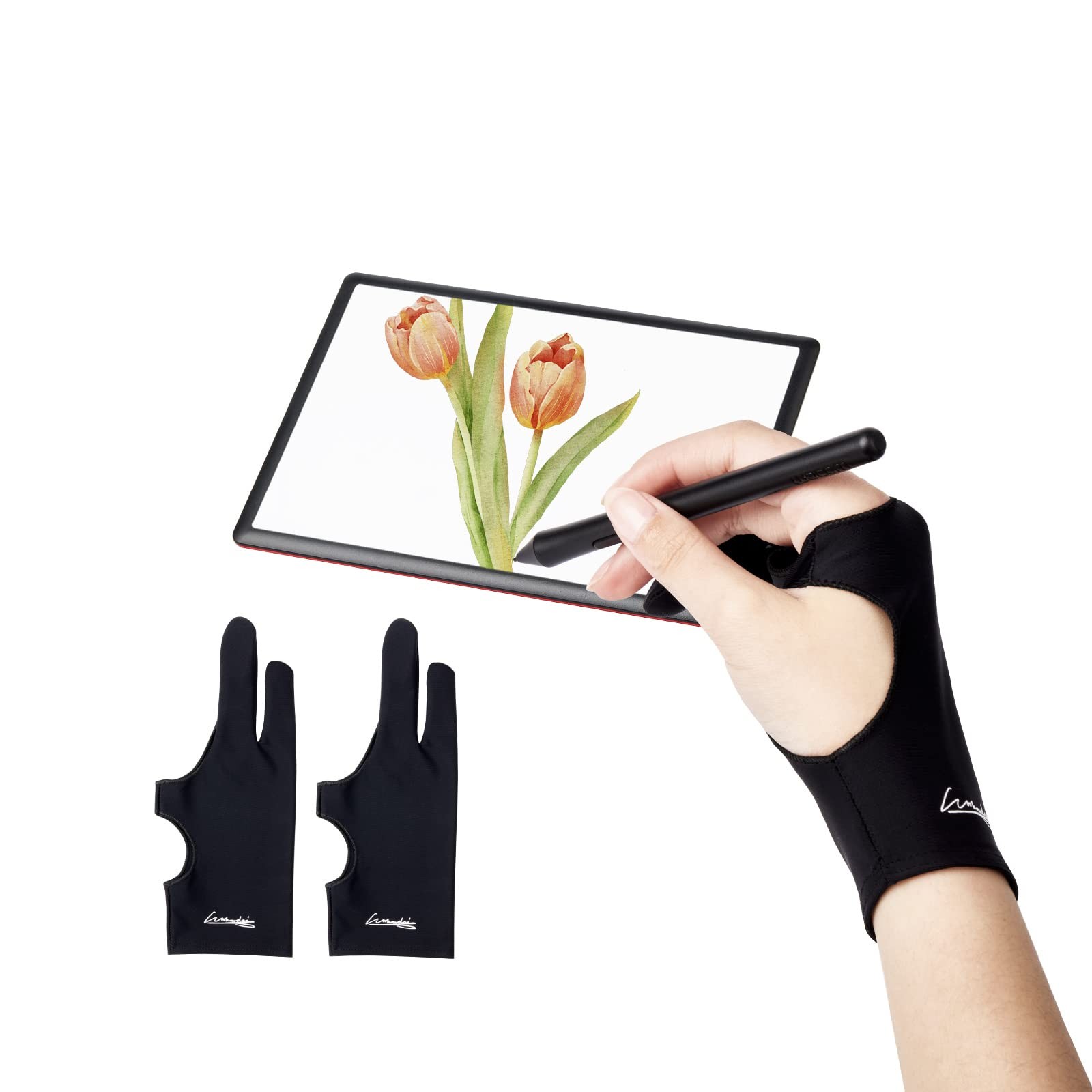 Digital Drawing Glove 2 Pack,Artist for S, Black