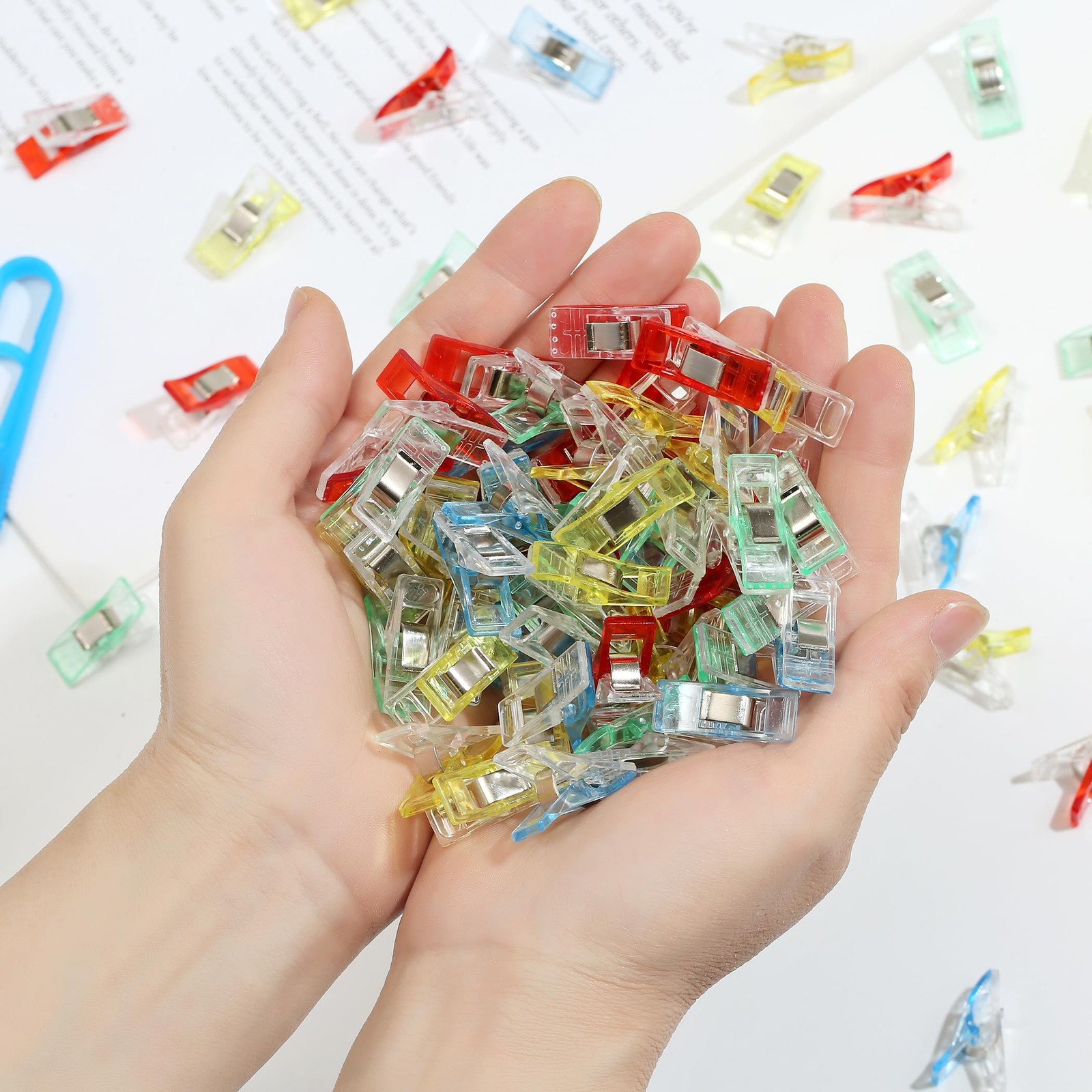 50 Pcs Sewing Clips for Fabric and Quilting,Premium Quilting Colourful