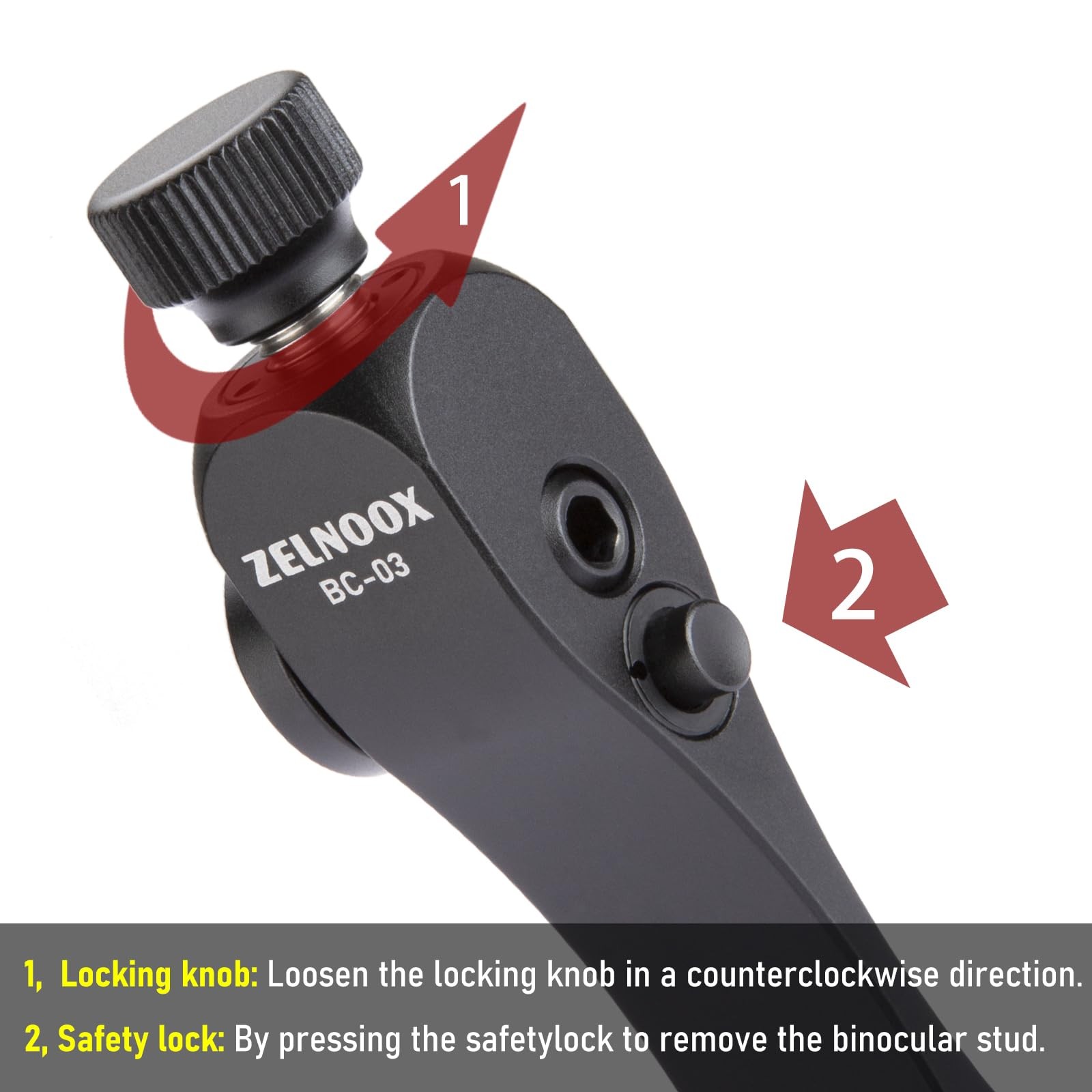 Binocular Tripod Adapter | Quick Release, 1/4"-20 Thread & Compact, Black