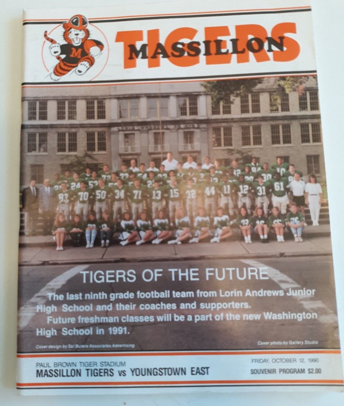 Massillon Ohio vs Youngstown East football program Oct 12, 1990 9th grade cover