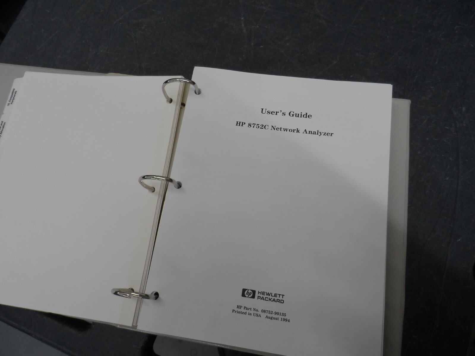 HP 8752C NETWORK ANALYZER USER'S GUIDE