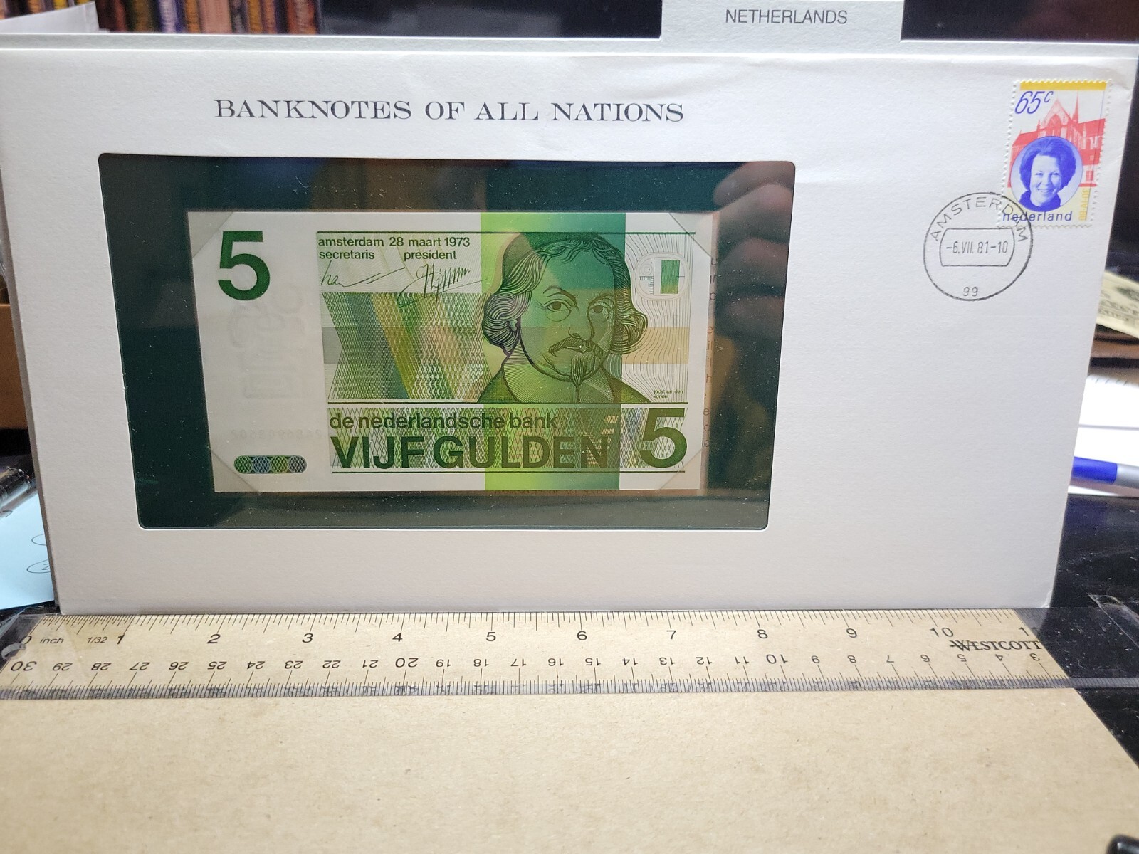 🇳🇱 Banknotes of all Nations Netherlands 5 Gulden 1973 P-95 UNC 123122-14