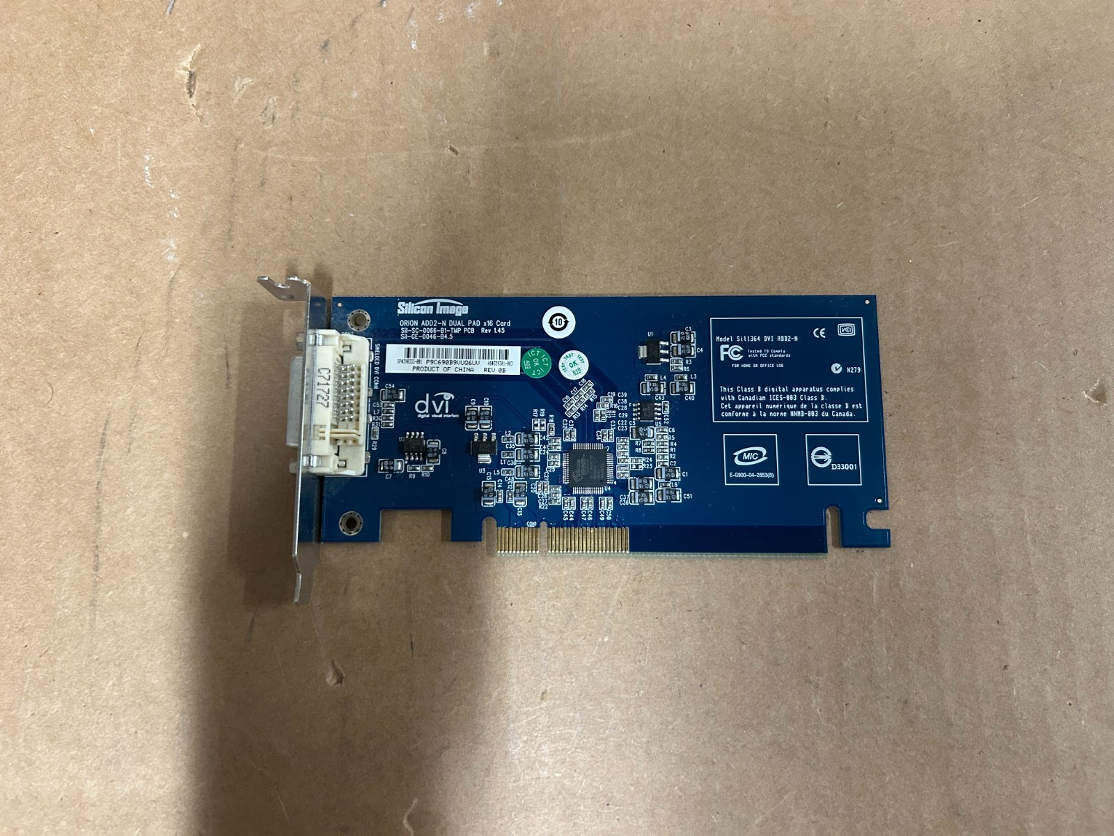 SILICON IMAGE ORION ADD2-N DUAL PAD X16 CARD SIL-SC-0066-B1-TMP PCB