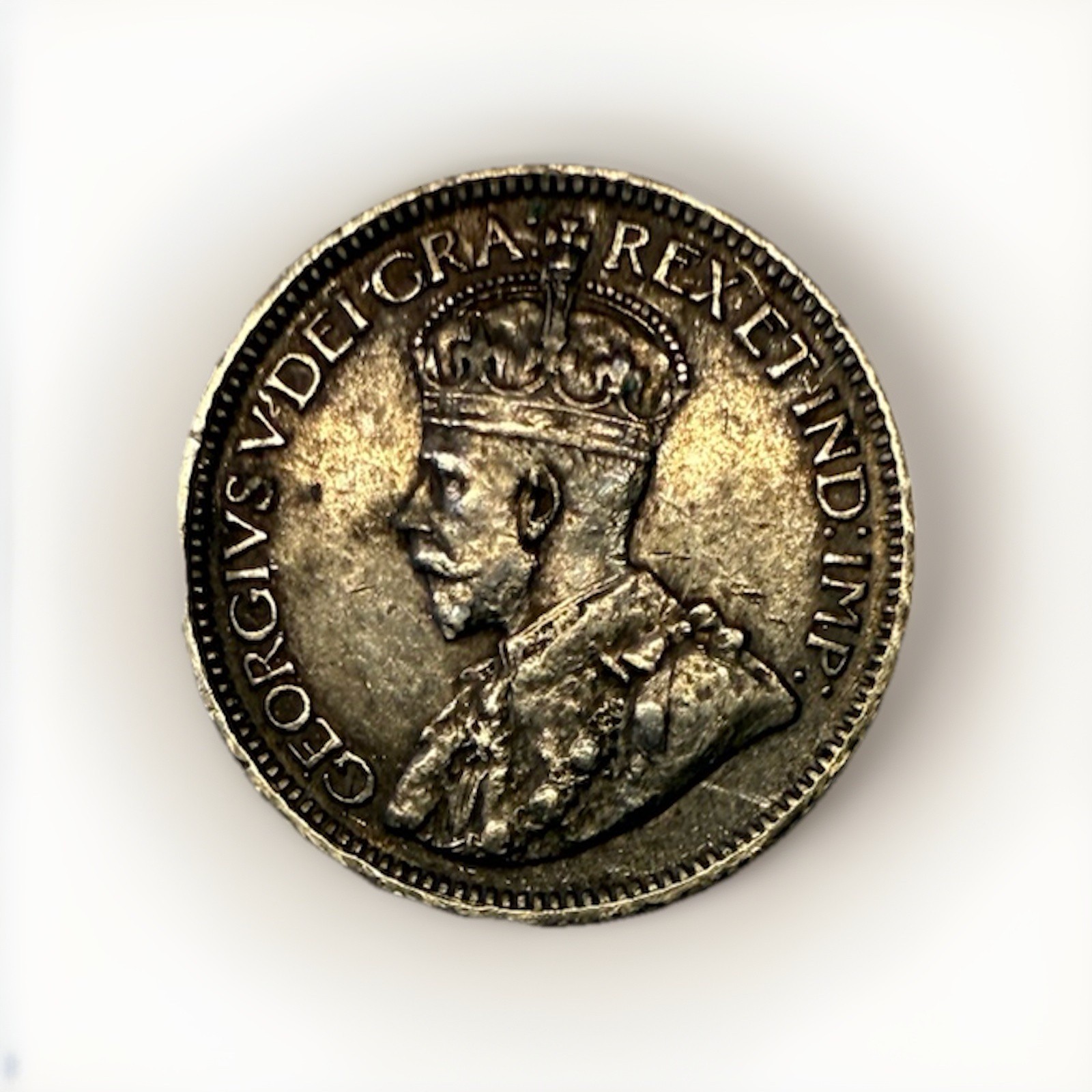 1917 Canada 10 Cents George V .925 Silver Coin