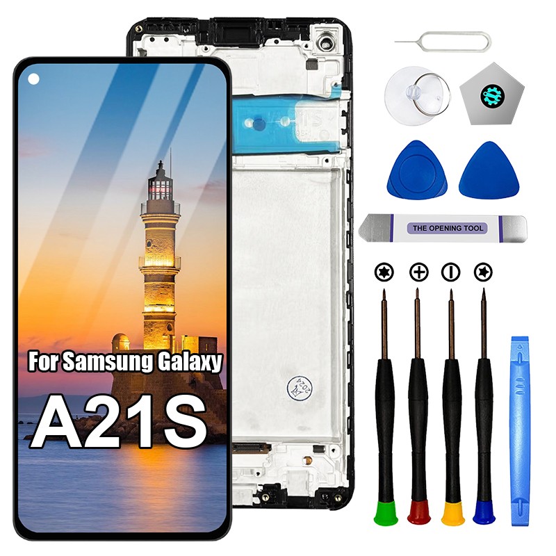For Samsung Galaxy A21S SM-A217F LCD Display Touch Screen Replacement+Frame