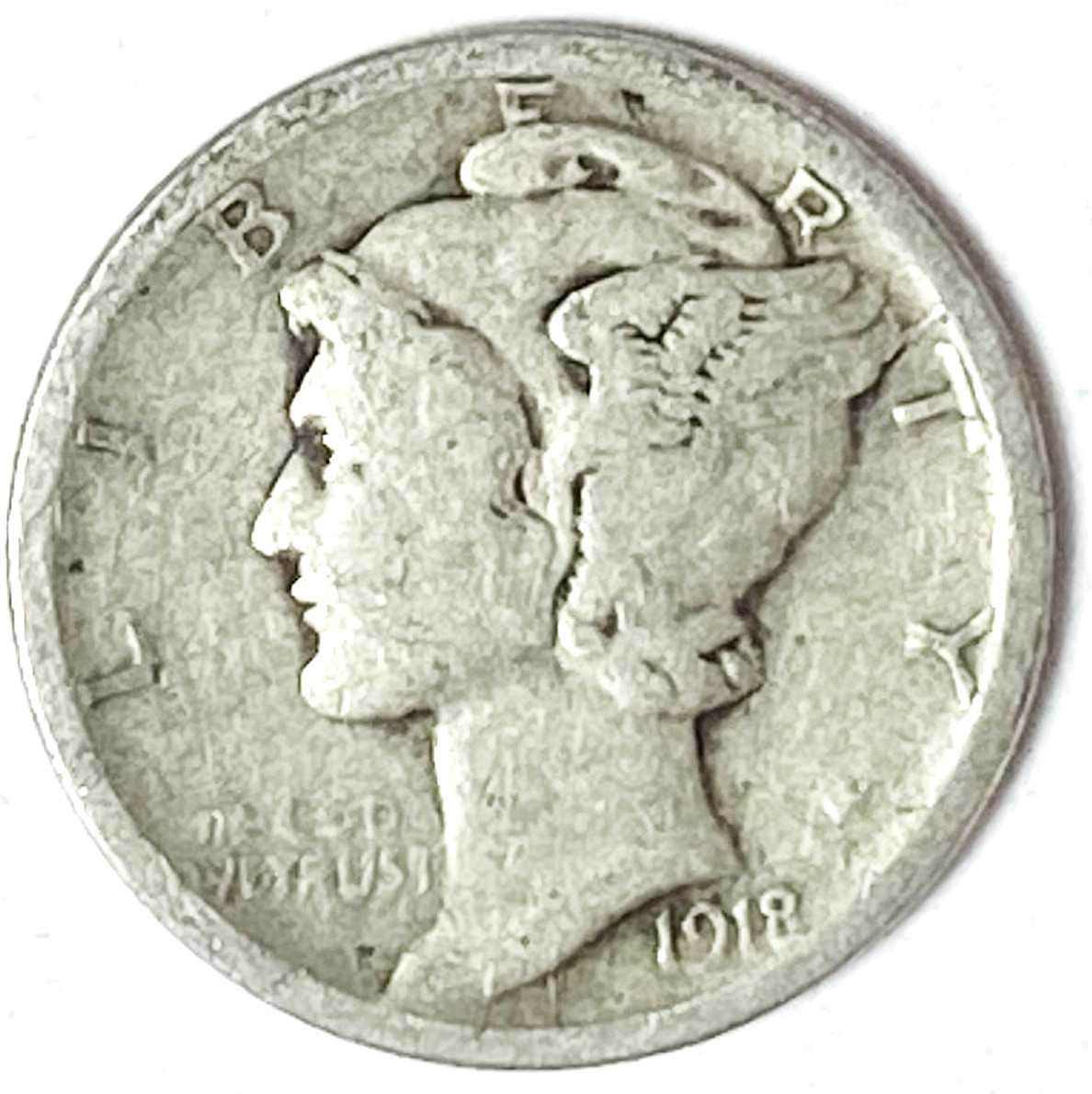 1918 D 10c Mercury Silver Dime Rare Ten Cents Denver
