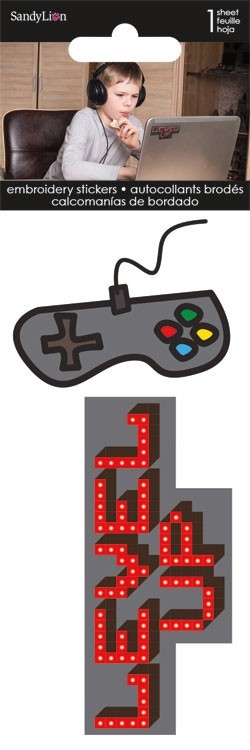 Embroidered Stickers Game Controller Level Up Use Clothes Backpacks Computers