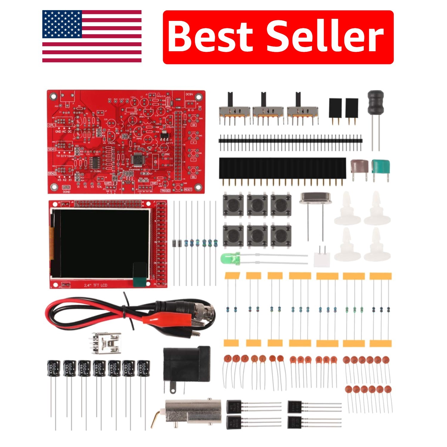 Compact DSO 138 Digital Oscilloscope Kit with 1MSPS Sampling for DIY Enthusiasts