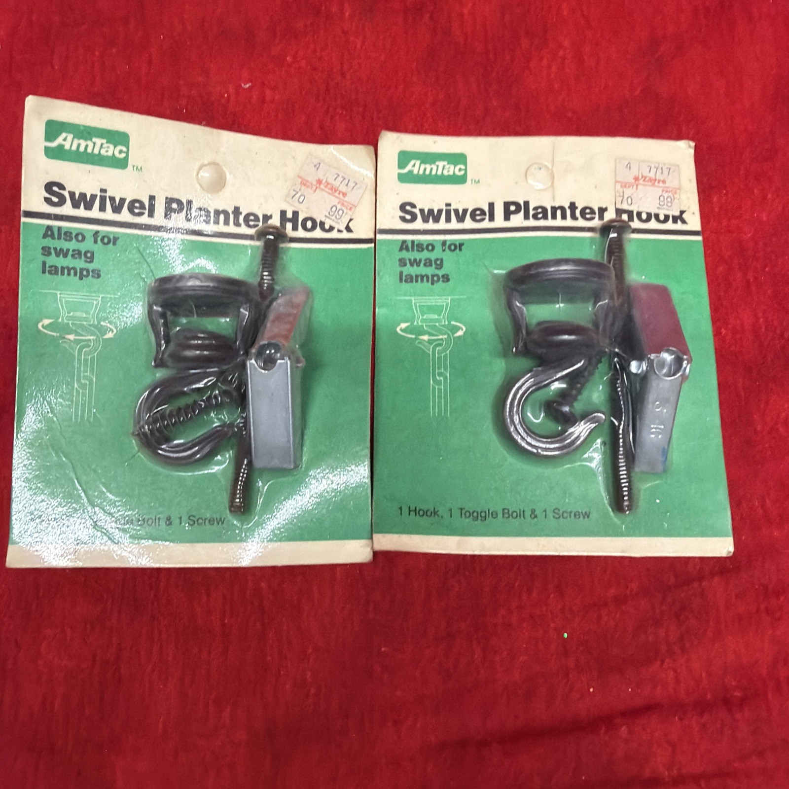 VINTAGE LOT OF 2 AMTAC SWIVEL PLANTER HOOK (h57)