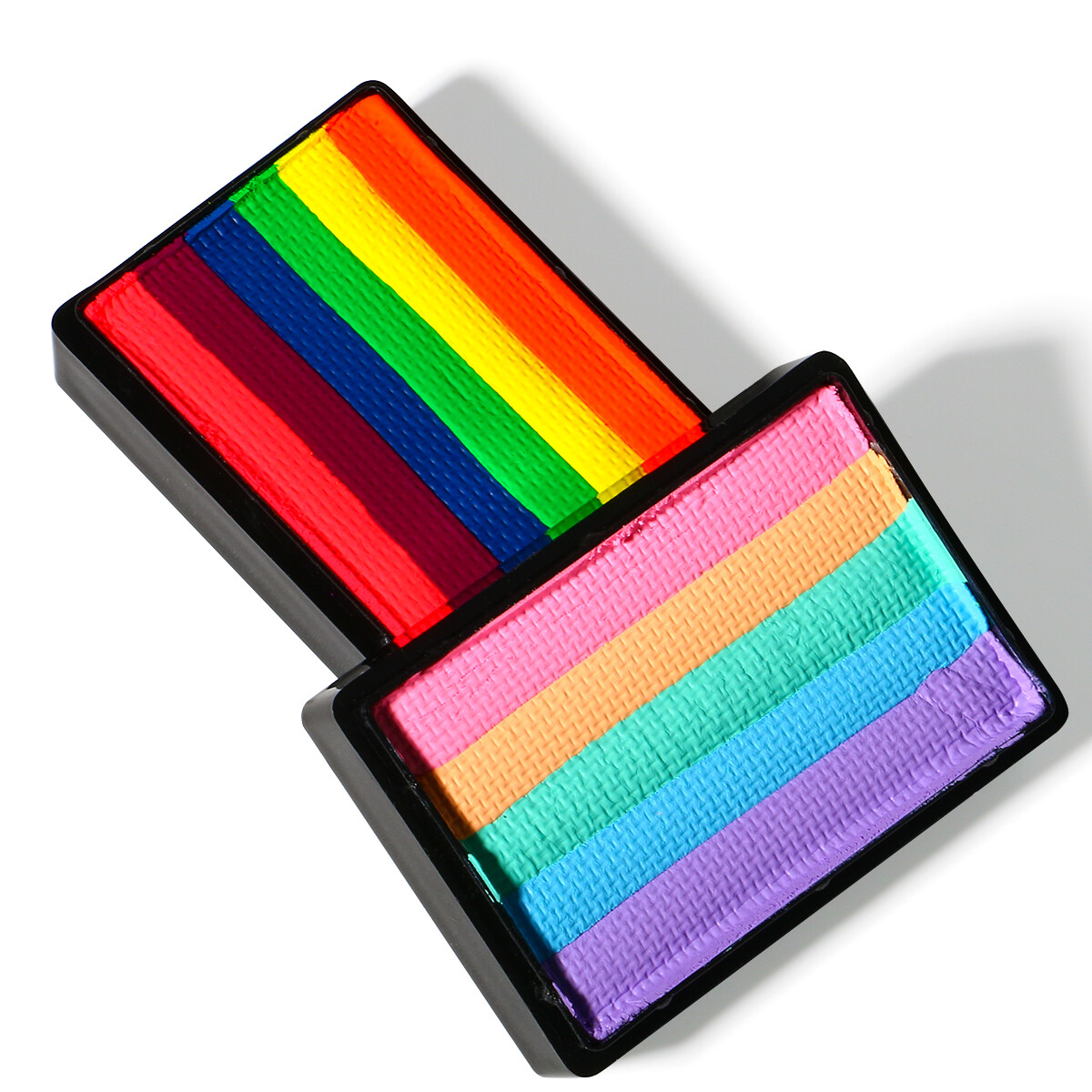 10 pcs Professional Face Paint Brushes with Face Paint Rainbow Cake Water Based