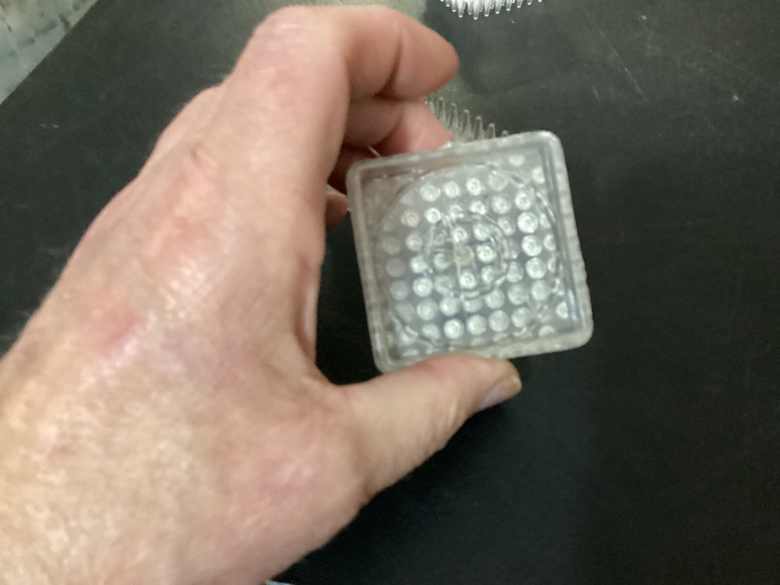 (3) Plastic Square Furniture Leg Cups for Use on Carpet