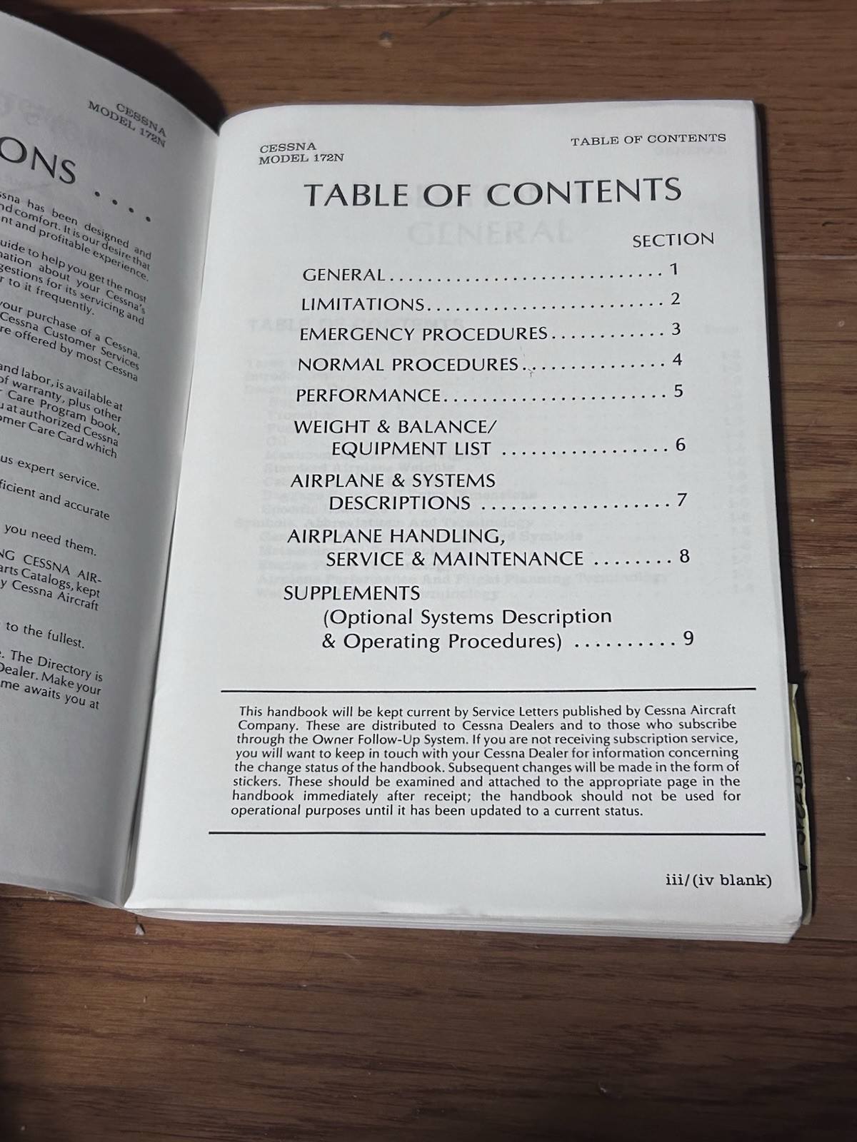 Cessna 1978 Skyhawk Model 172N Pilot's Operating Handbook Manual