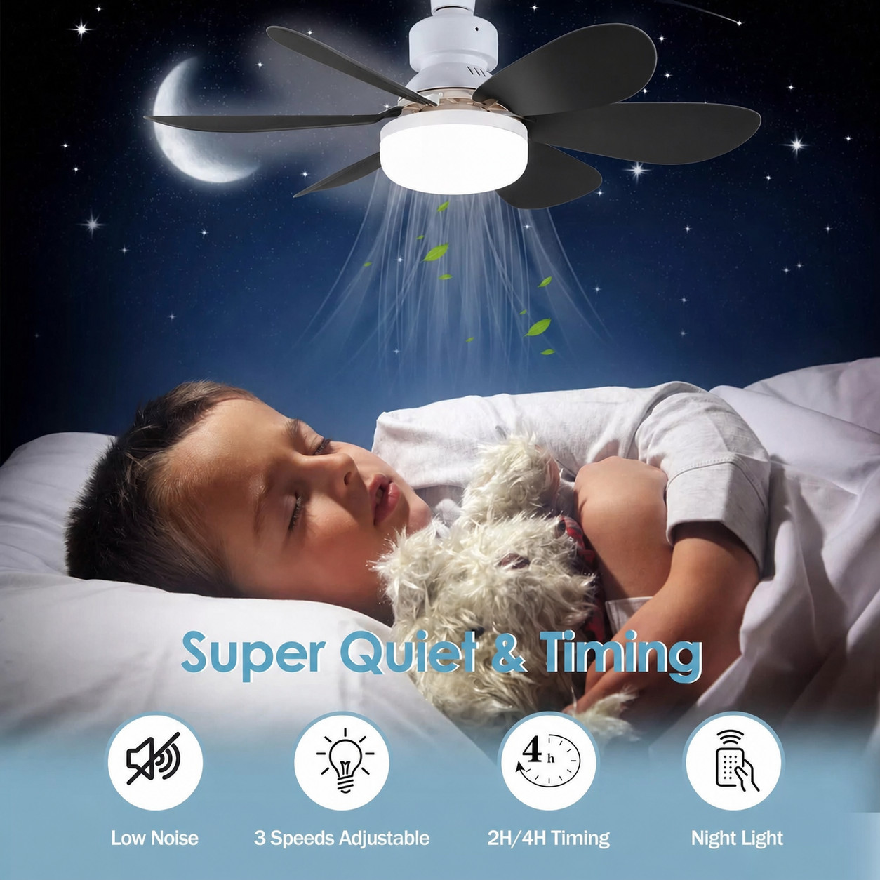 Socket Fan Light Ceiling Fans With Lights And Remote Dimmable LED Ceiling Fan US