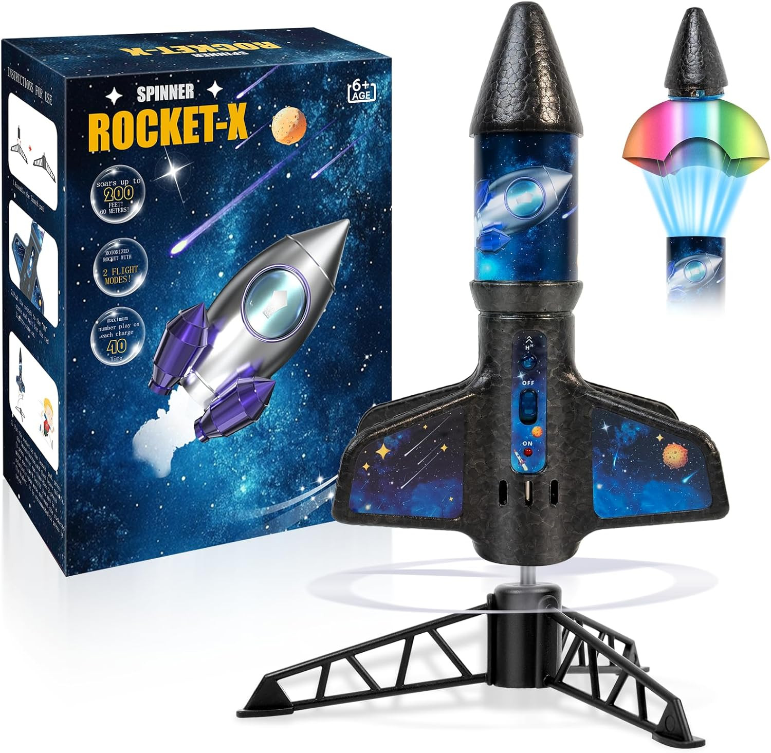 Rocket Launcher for Kids -200 Feet of Flight Altitude, Auto Electric Rocket T...