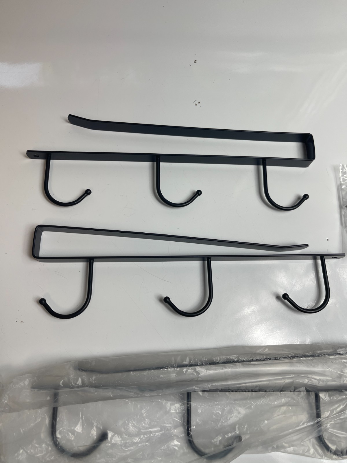 Under Cabinet Mug Hooks Rack Black Metal 3 Pack ECROCY Adhesive & Screws
