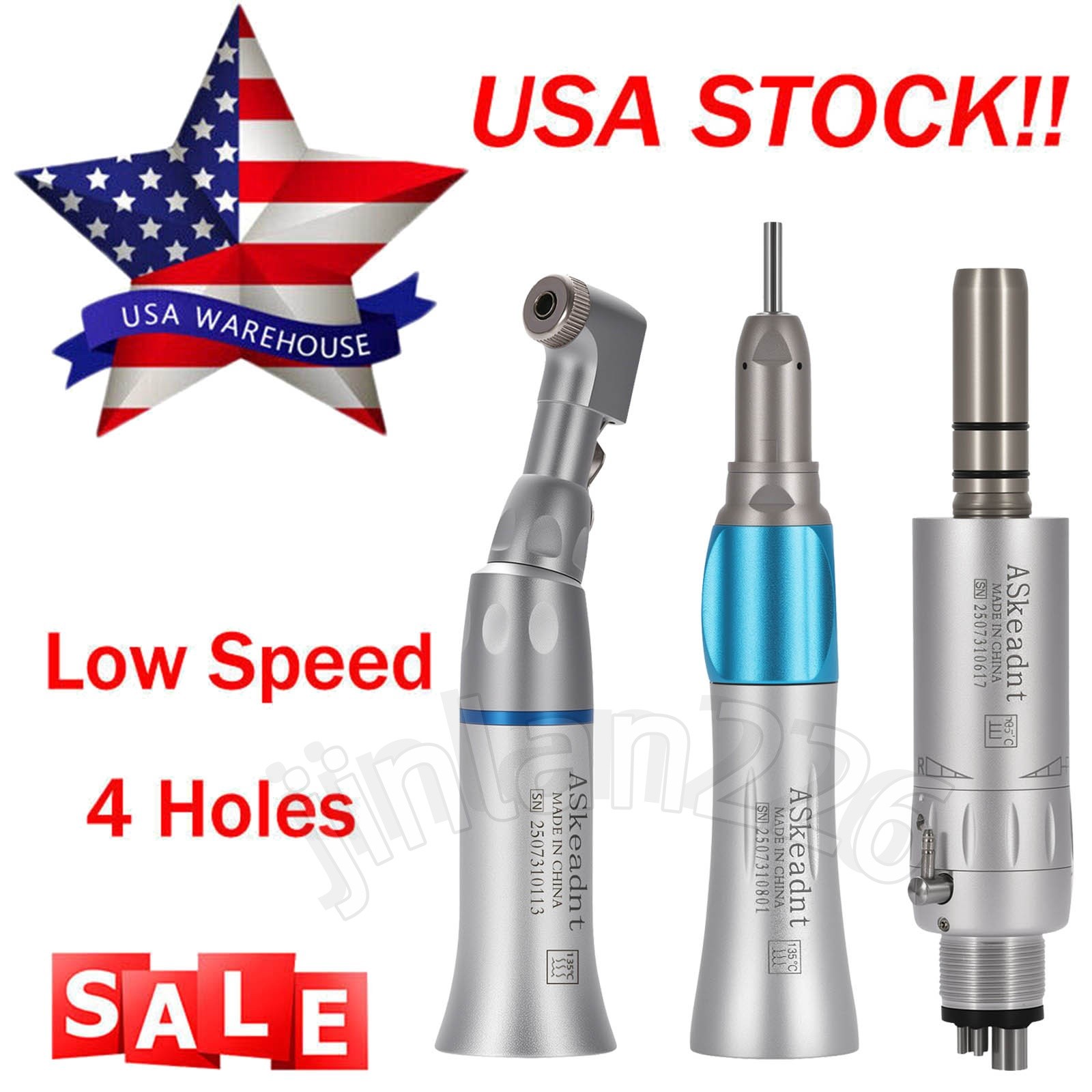 Dental Slow Low Speed Handpiece Contra Angle Straight Air Motor 2/4H NSK Style