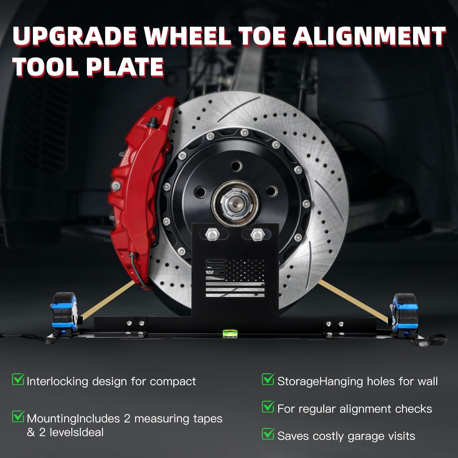 Universal Wheel Alignment Tool Kit - Easy Toe Alignment, No Caliper Removal, 2 T