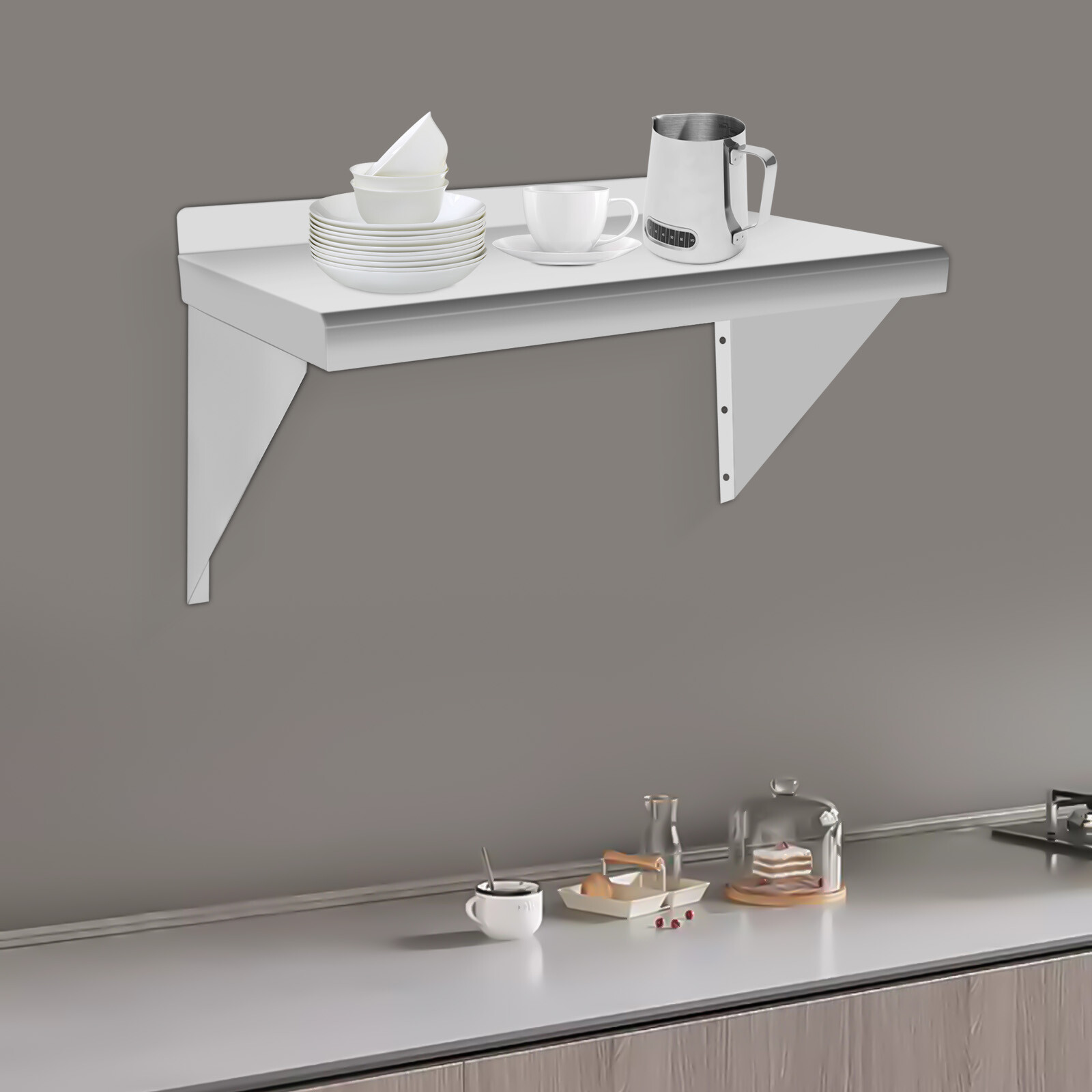Stainless Steel 12" x 24" Commercial Kitchen Wall Shelf Restaurant Shelving NEW