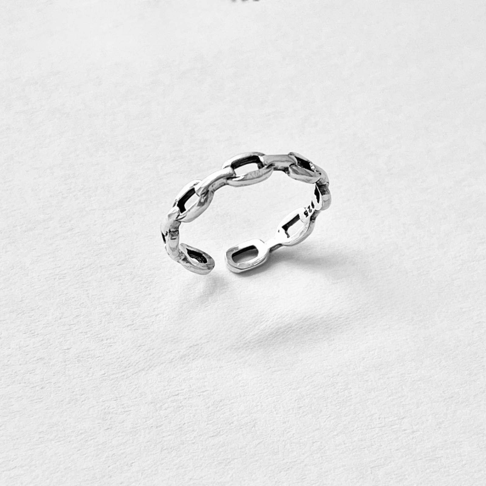 Sterling Silver Round Link Toe Ring, Silver Rings, Chain Links, Silver Band