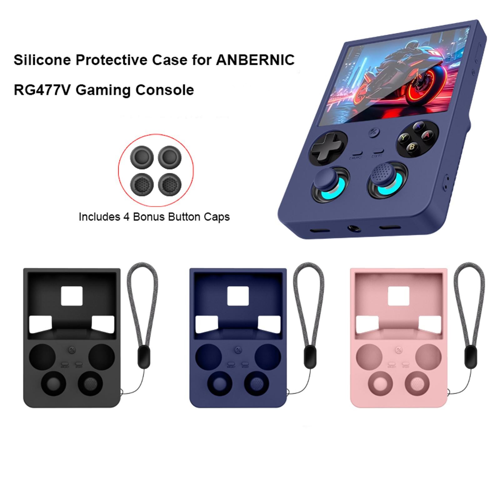 Protective Cover For ANBERNIC RG477V Game Console Silicone Case +4* Joystick Cap
