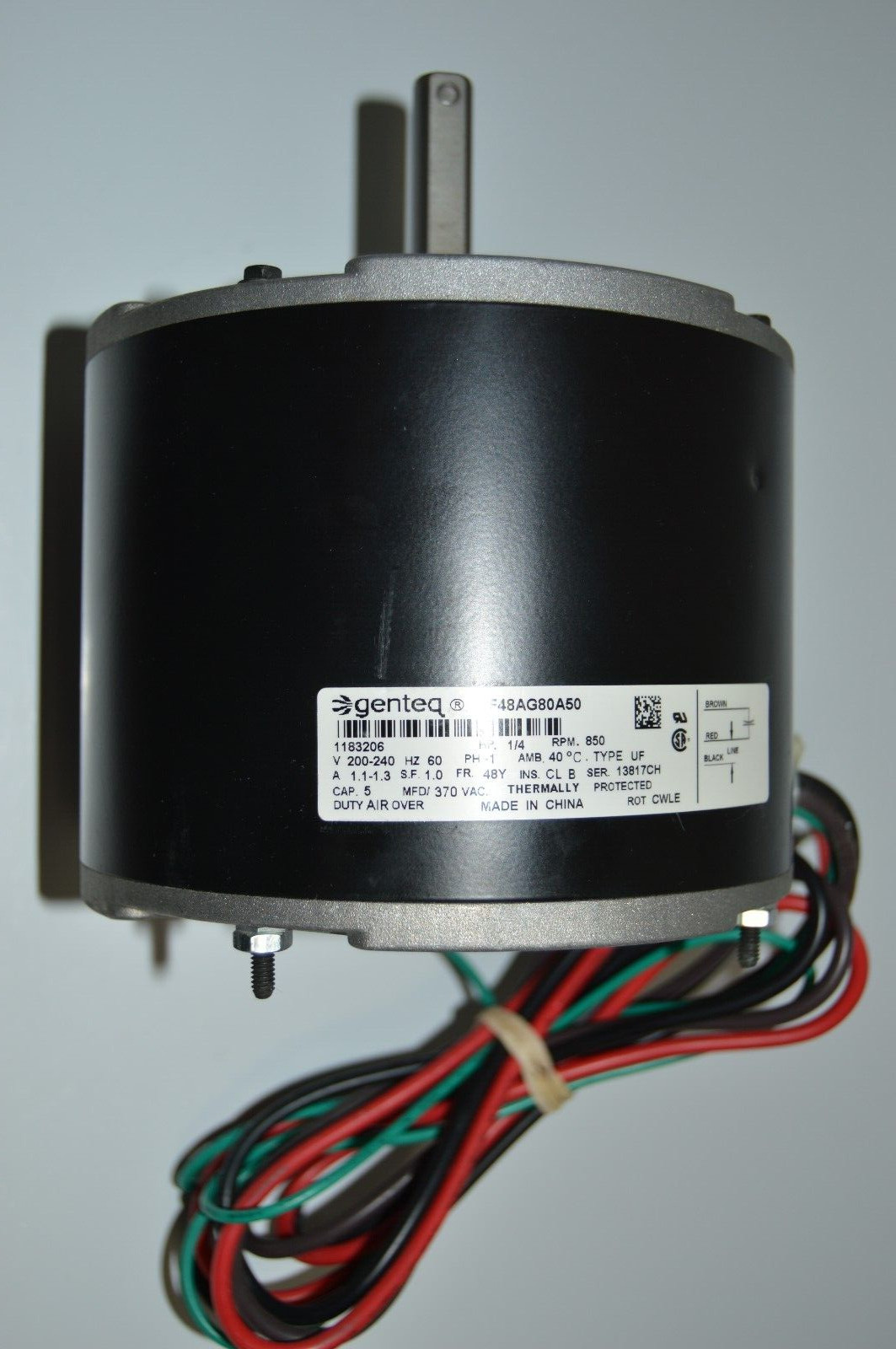 GENTEQ F48AG80A50 1/4 HP 850 RPM 200-240V 1183206 Fan Motor, NEW