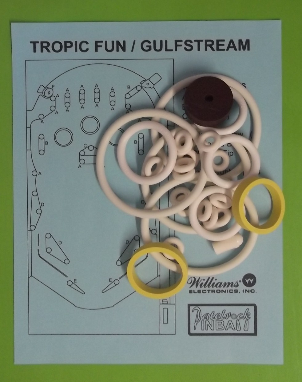 1973 Williams Tropic Fun / Gulfstream pinball rubber ring kit