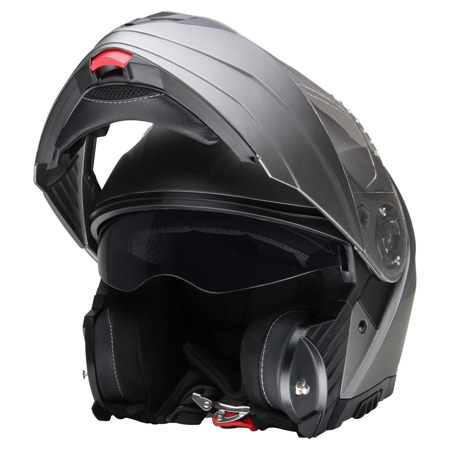 Flip-up helmet full face motorcycle helmet CMX Prometheus matte grey, titanium XXL