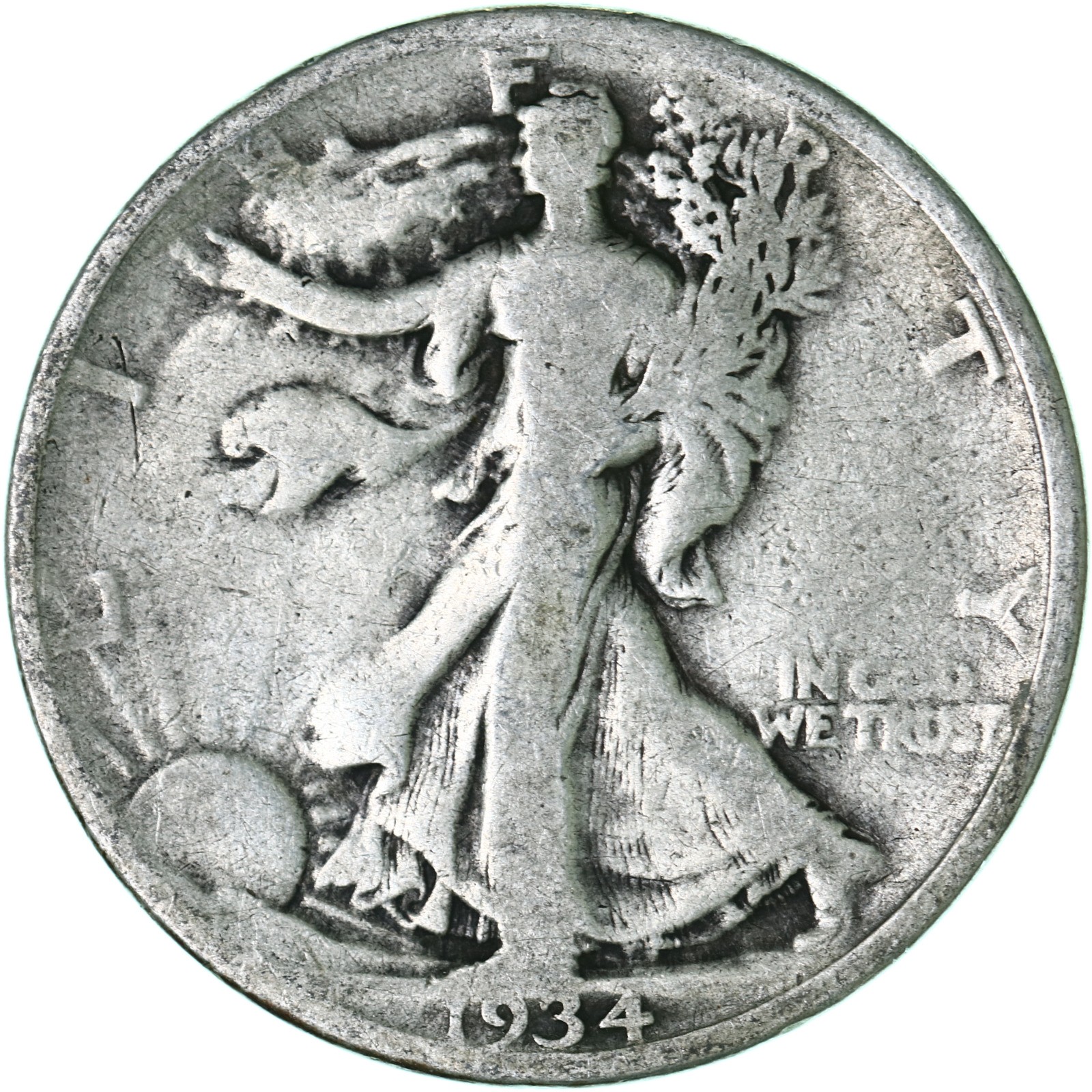 1934 (P) Walking Liberty Half Dollar Very Good 90% Silver