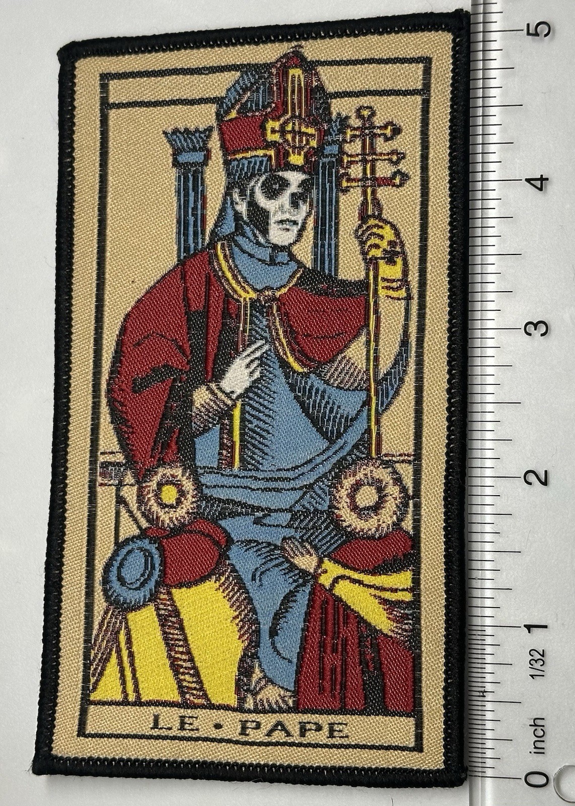 Ghost Le Pape Black Border Woven Patch