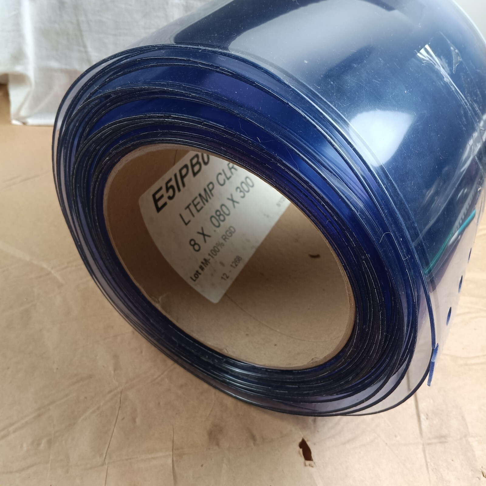 Lot of (5) TMI Strip Curtains 8" Wide x 7.25' Long Cooler Freezer Clear PVC