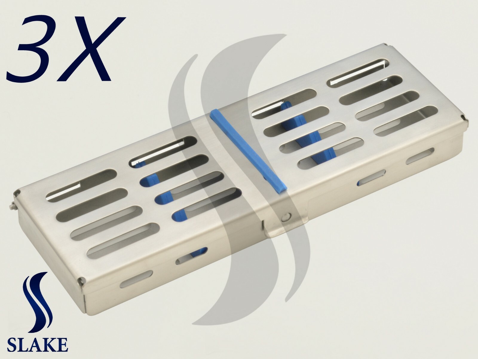 3 x Dental Sterilization Cassette Rack Tray Box For 5 Surgical Instruments