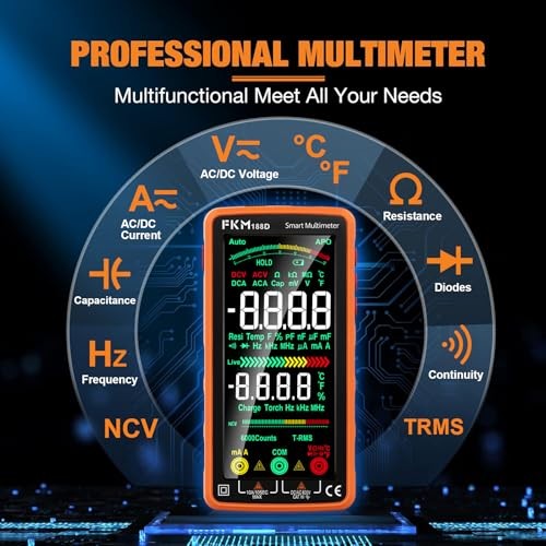 Pro Digital Multimeter Tester TRMS Digital Multimeter（5" Backlit Color Screen）