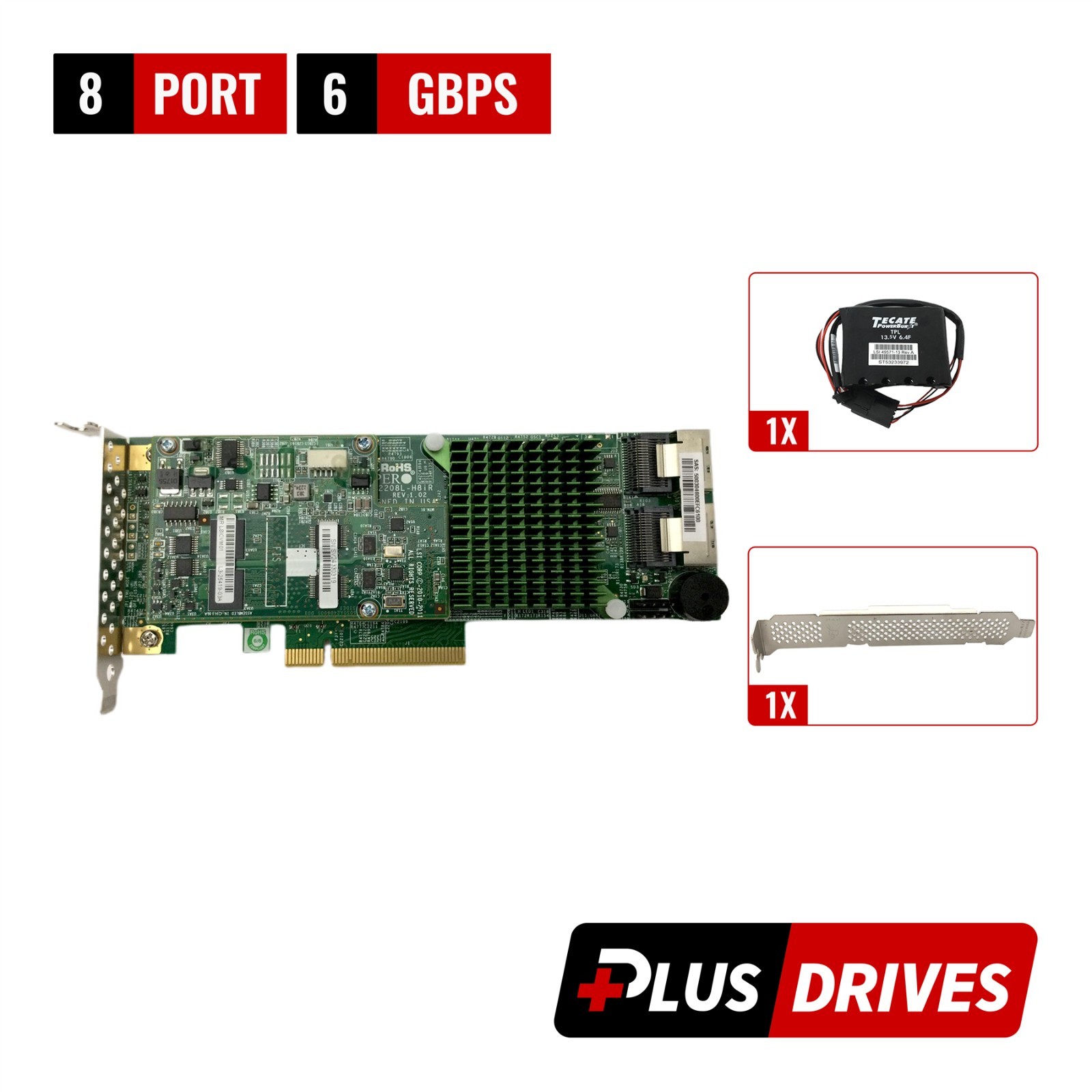 Supermicro AOC-S2208L-H8IR w/ BAT 8 Port SATA SAS-2 6Gbps 1GB High & Low Profile