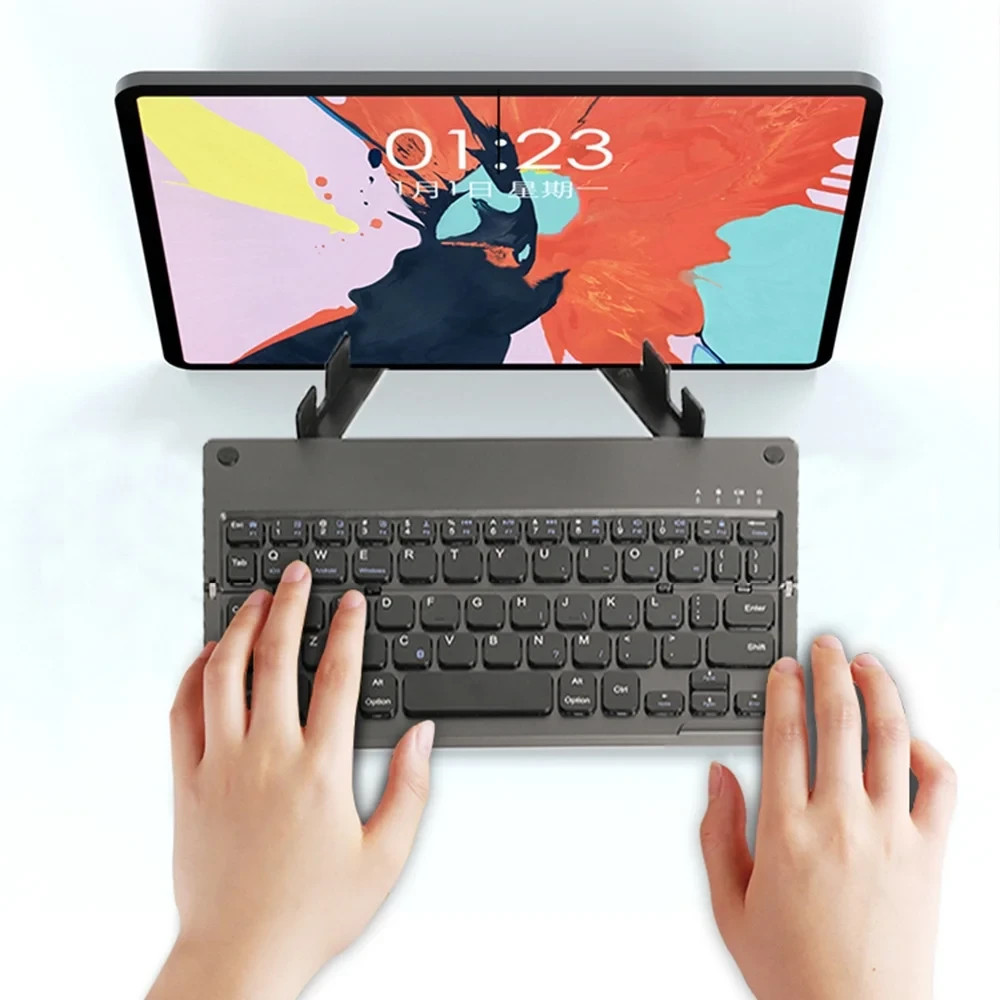 Foldable Bluetooth Keyboard with Stand for Tablet iPad Phone Portable Folding