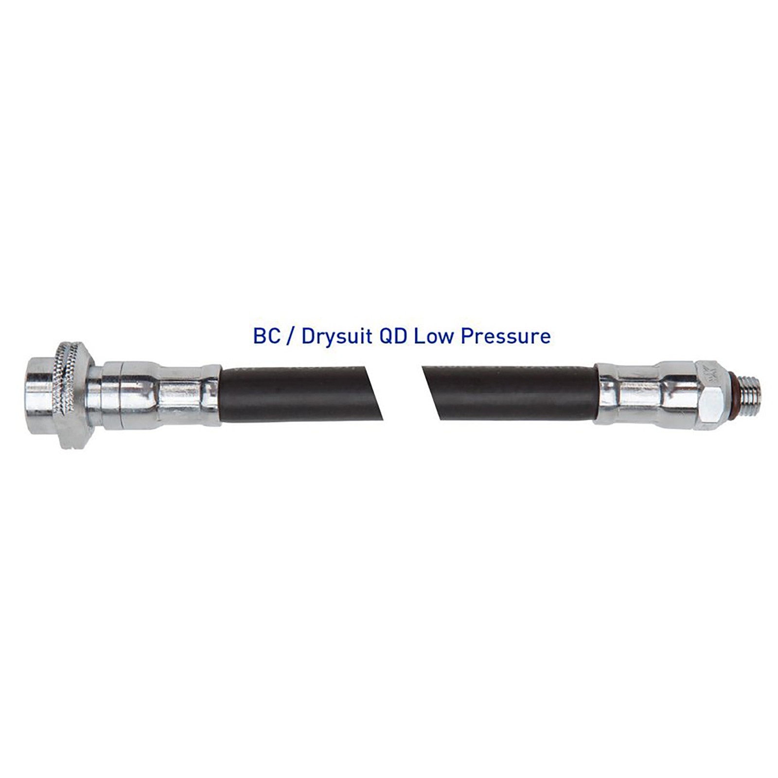 XS Scuba BC/Drysuit QD Low Pressure Hose - Premium Rubber Hose, 3/8”-24 UNF