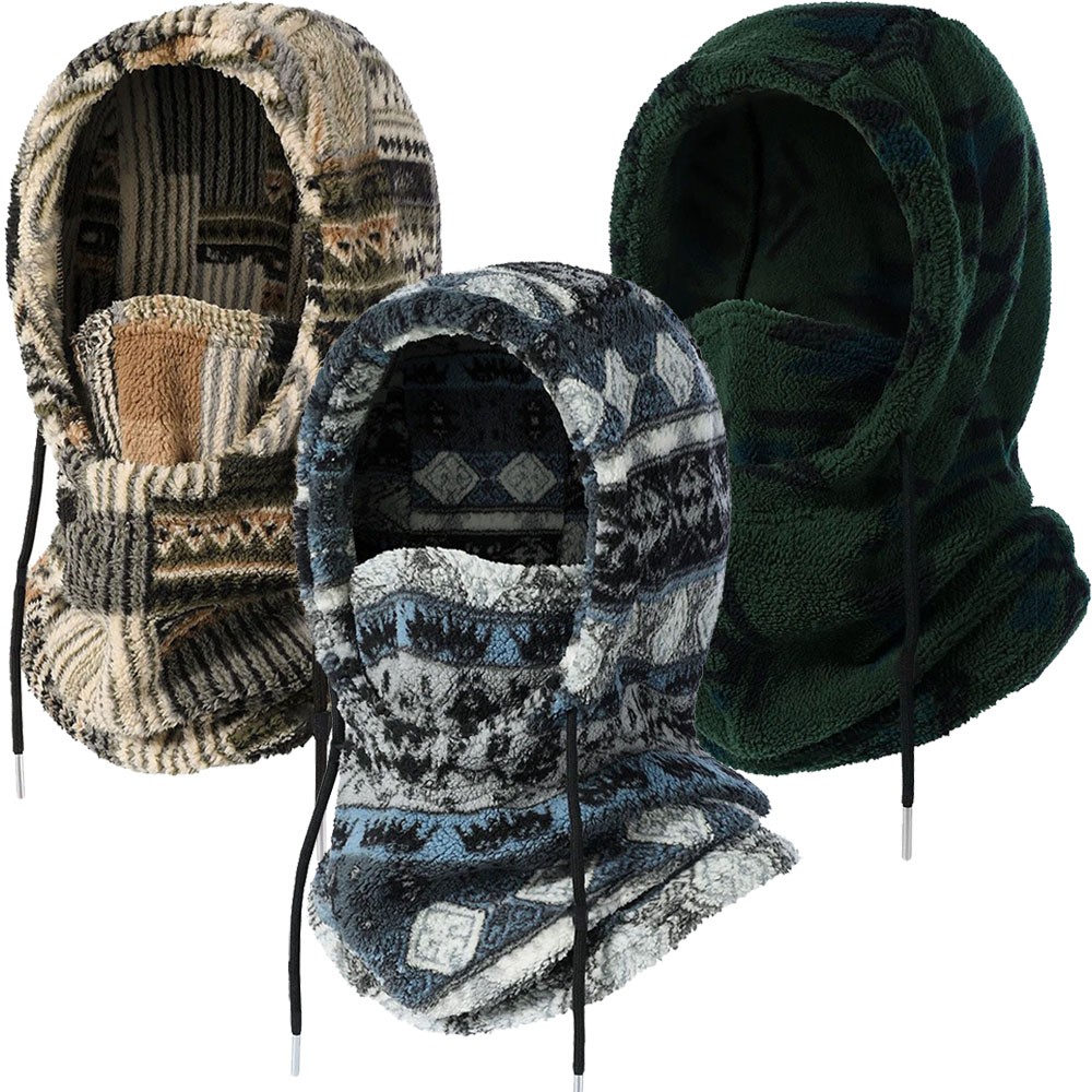 Balalclava Ski Mask Windproof Thick Fleece Winter Neck Warm Scarf for Men Women