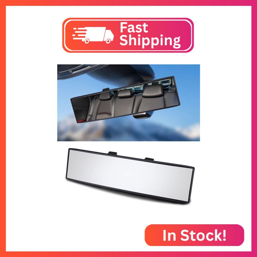 Piburth 12.1 Inch Interior Clip-on Panoramic Convex Rear View Mirror for Car, Ex