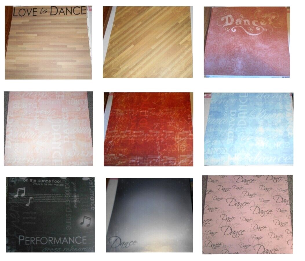Dance 12 x 12 Cardstock PICK Dancer Dancing Recital Performance Floor Love