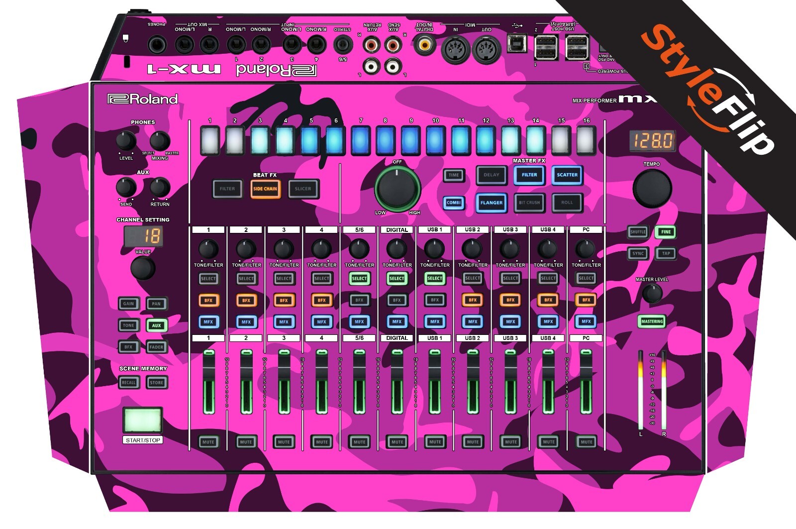 Roland MX-1 Skin | Pink Camo | Protective Decal | StyleFlip Skins