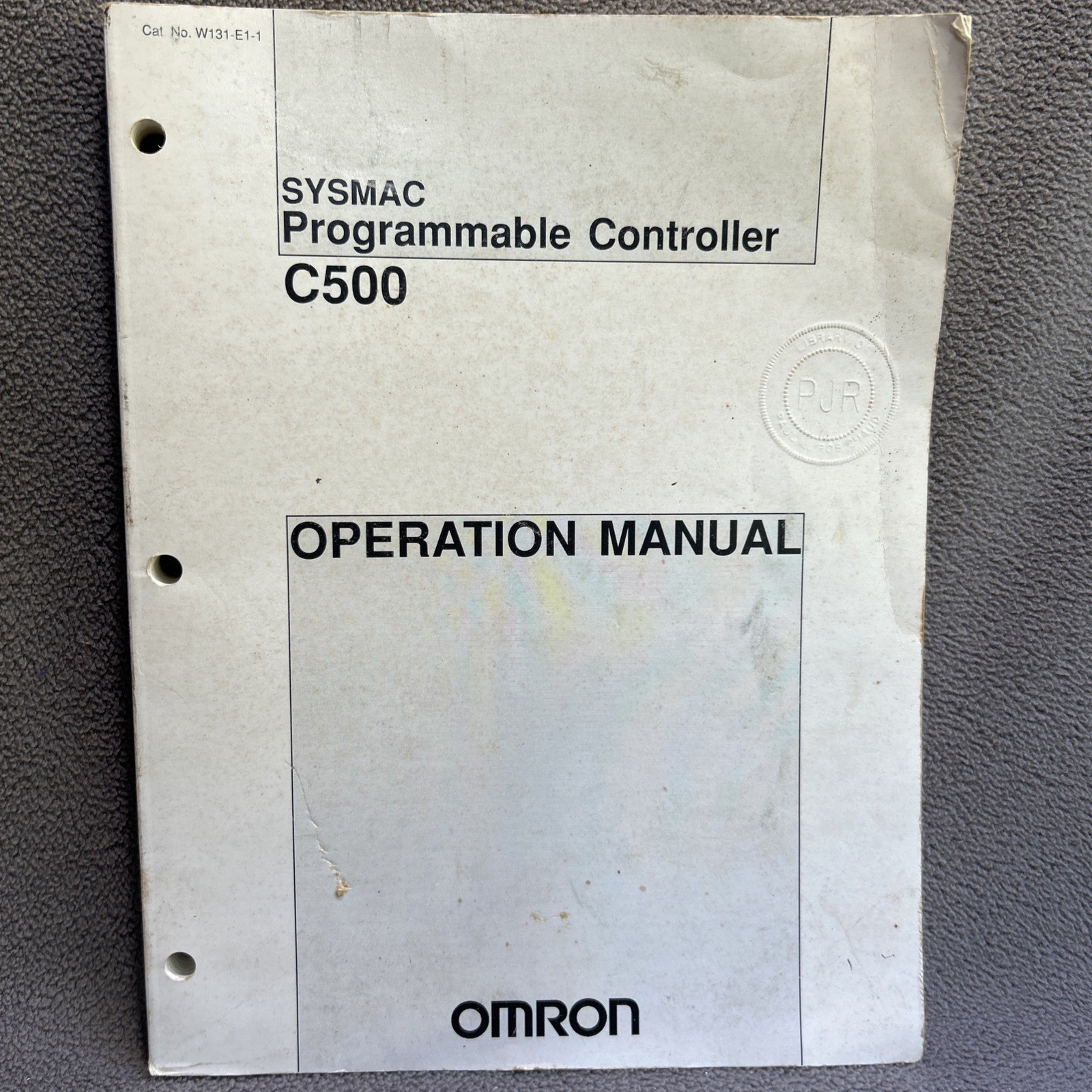 OMRON Sysmac C500 Programmable Controller Operation Manual 1988