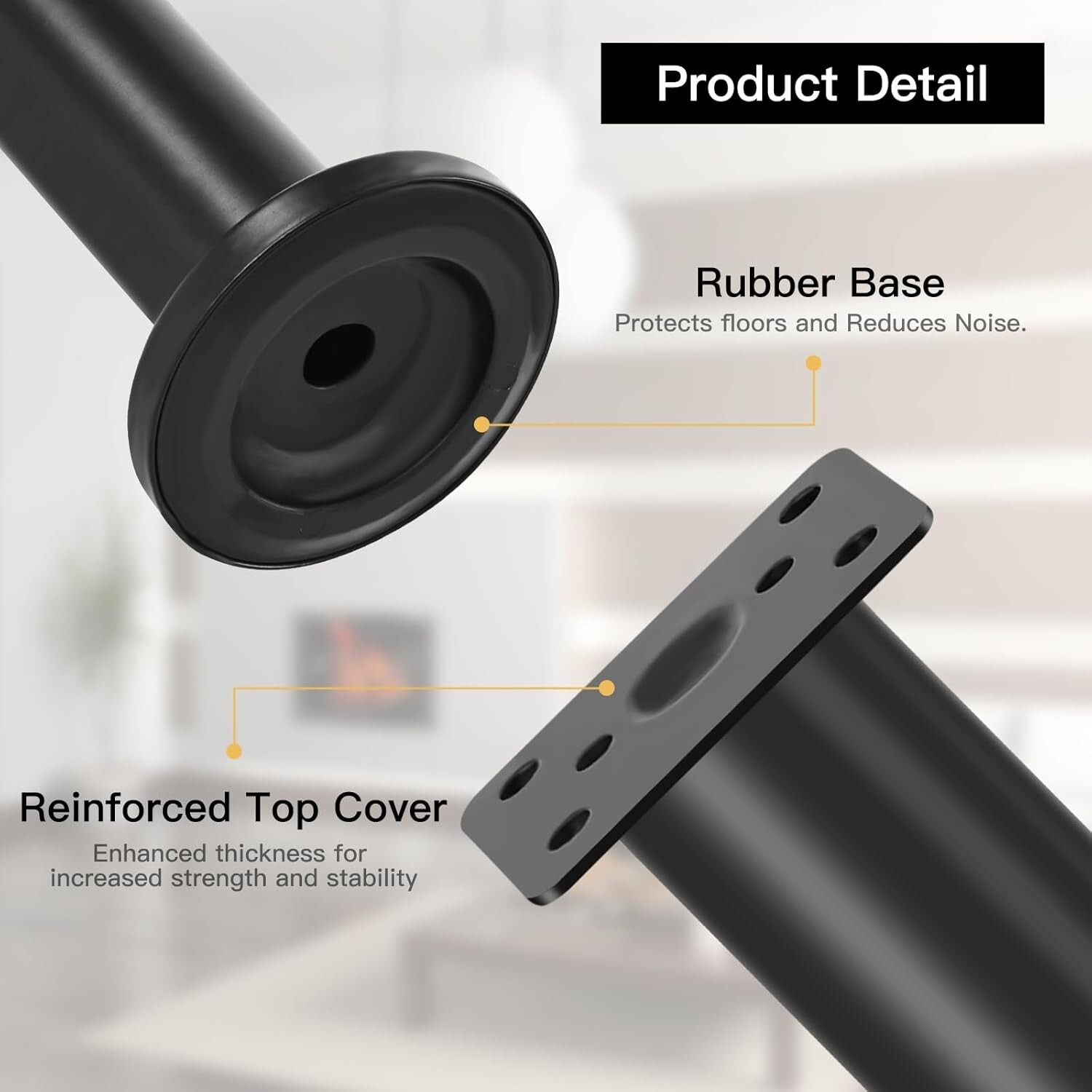 Large Metal Adjustable Support Legs Furniture Legs (Adjust 7.11 in to 11.8 in)