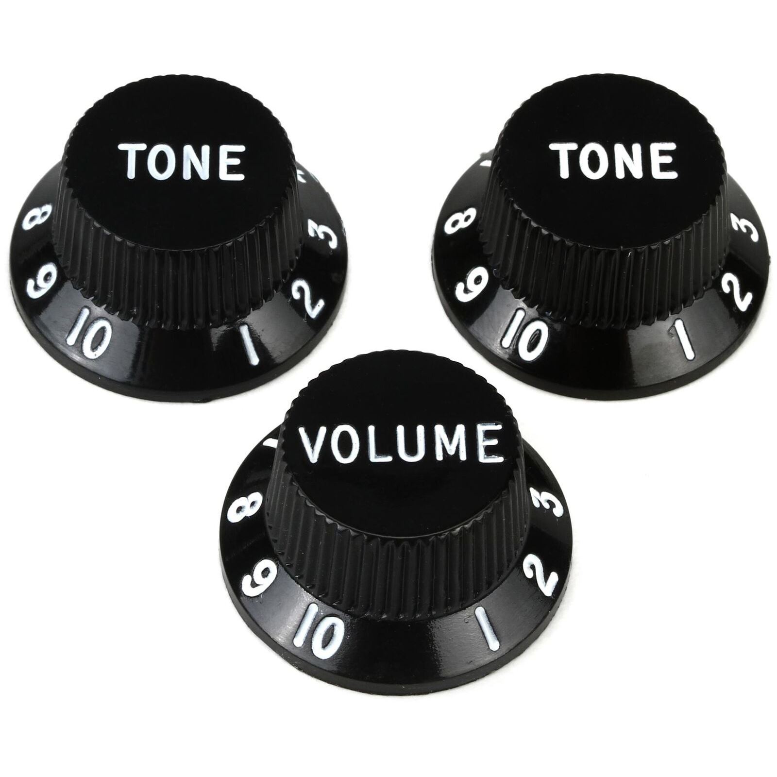 Fender Stratocaster Control Knobs, Set of 3, Black