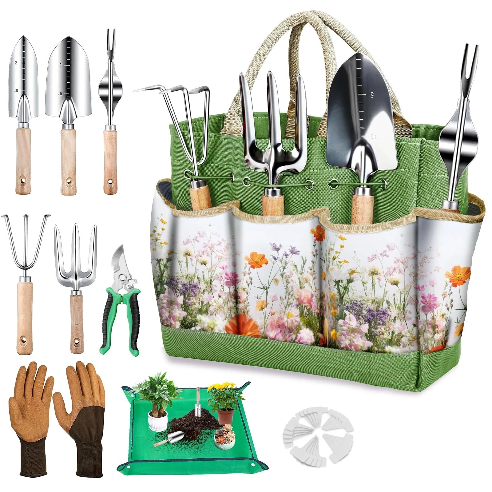 Gardening Tools Set for Women 29Pcs Heavy Duty Garden Hand Green
