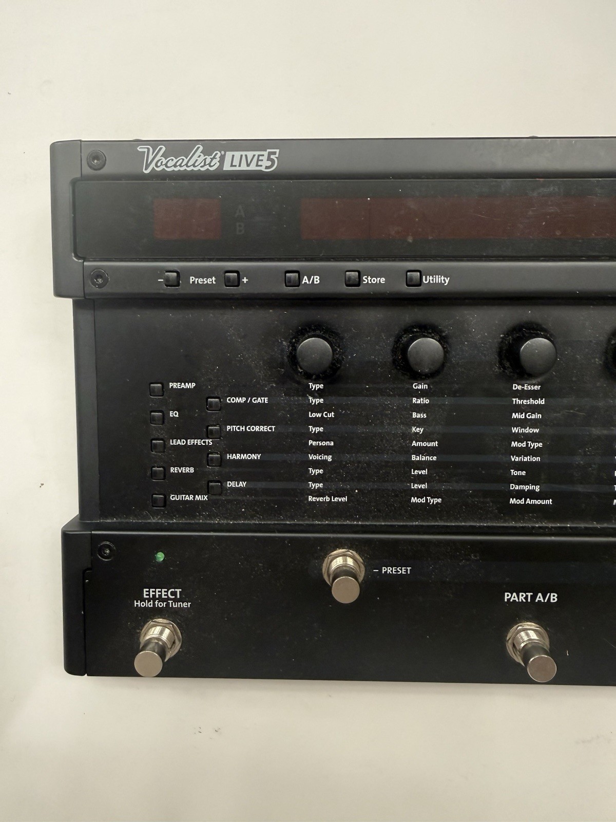 Digitech Vocalist Live 5 Harmony Multi Vocal Effect Processor Pedal + PSU