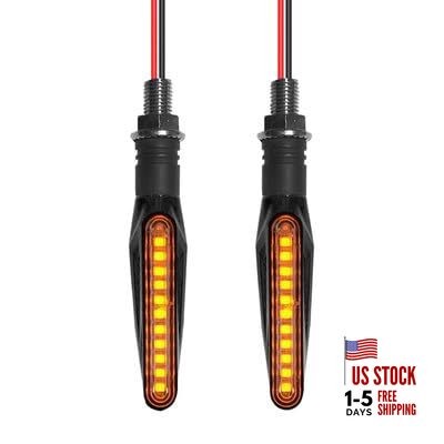 Motorcycle LED Turn Signal Assemblies, Sequential Flow, Yellow Light2V, 83g, 1