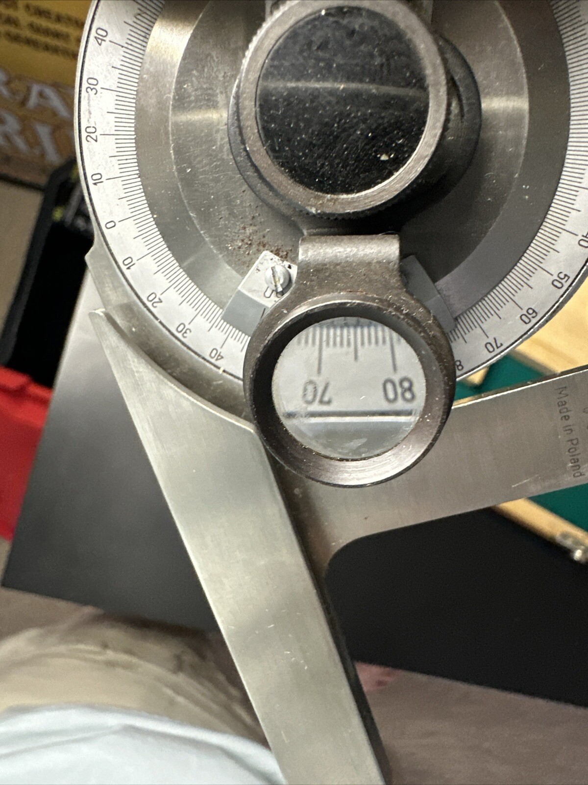 VIS BEVEL PROTRACTOR SET 6” & 12” Machinist Tool Maker Box Find POLAND