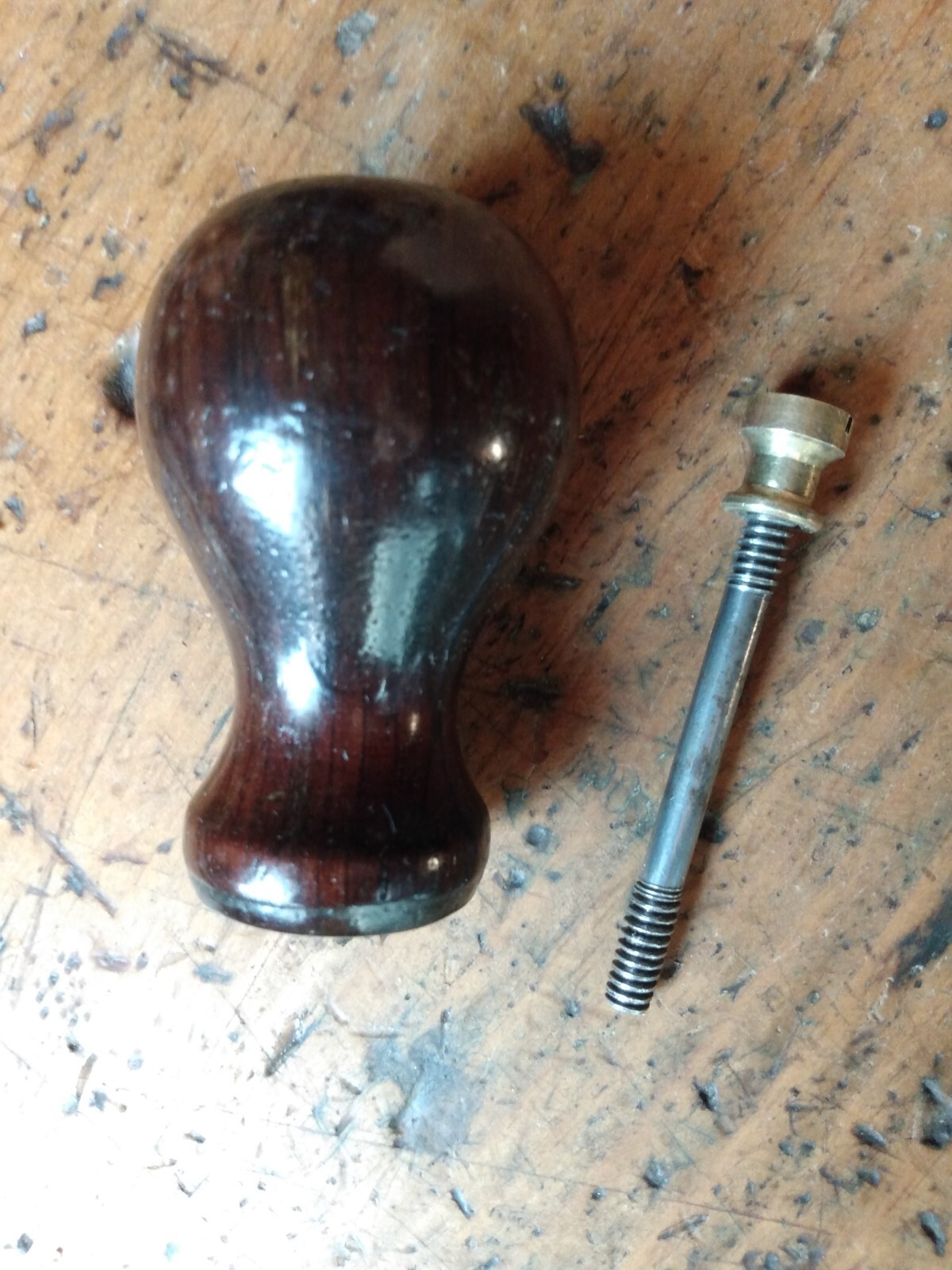 STANLEY ROSEWOOD , LG. TALL, TAPER BASE front plane knob. READ FULL DESCRIPTION.